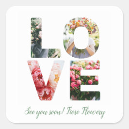 LIEBE Valentine Theme Anpassbare Foto Buchstaben Quadratischer Aufkleber