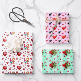 Liebe Valentine Wrapping Paper Geschenkpapier Set