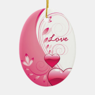 Liebe Valentine's Day Herzen Wirbel individuelle O Keramikornament