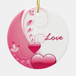 Liebe Valentine's Day Herzen Wirbel individuelle O Keramikornament