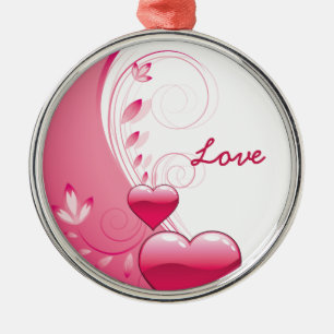 Liebe Valentine's Day Herzen Wirbel individuelle O Silbernes Ornament