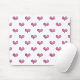 Liebe Valentine's Day Hot Pink Heart Sketch Mousepad
