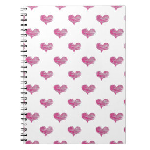 Liebe Valentine's Day Hot Pink Heart Sketch Notizblock