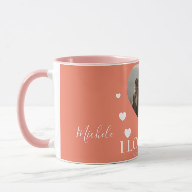 Liebe valentine's day Personalisierten Paare Foto Tasse (Links)