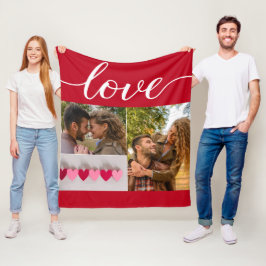 Liebe Valentine's day Red Couple Foto Collage Fleecedecke