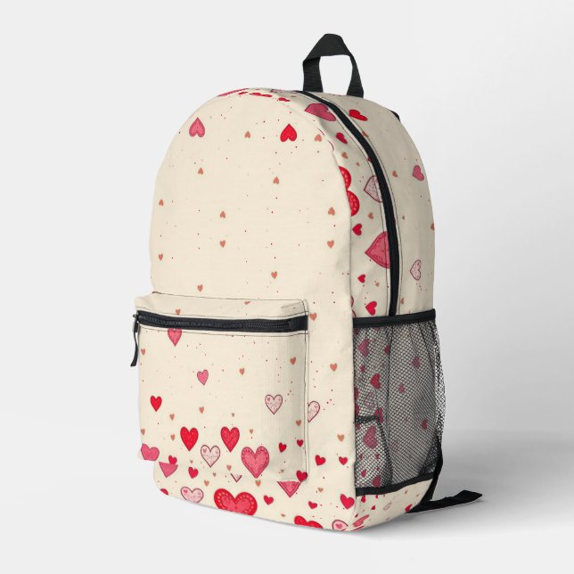 Liebe Valentines Hearts Wedding - Backpack Bedruckter Rucksack (Rückseitige Ecke Rechts)