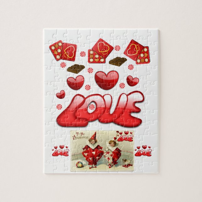 Liebe valentines jigsaw puzzkids puzzle (Vertikal)