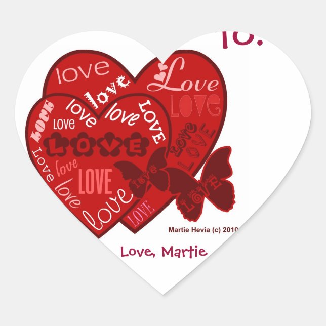 Liebe Valentine's (Personalize) - Heart Stickers (Vorderseite)