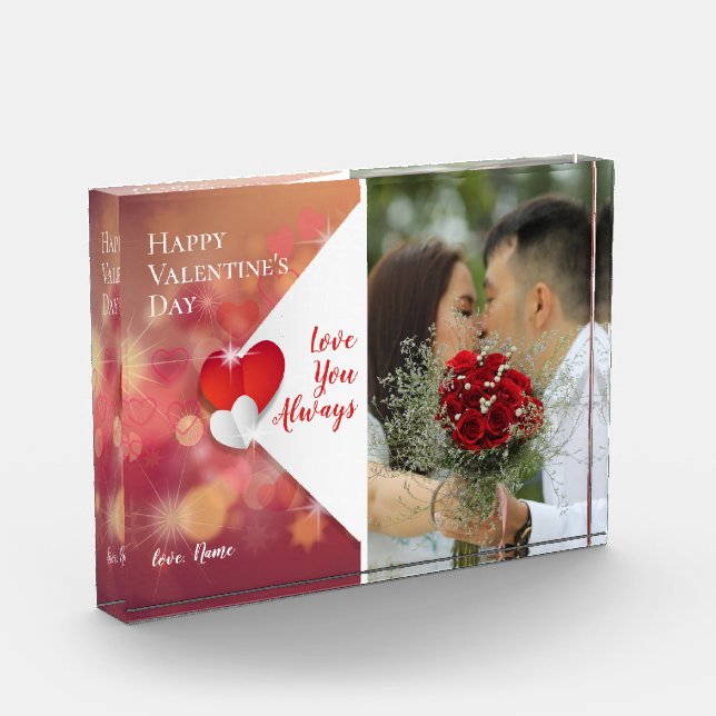 Liebe | Valentines Red Hearts Background Fotoblock (Links)