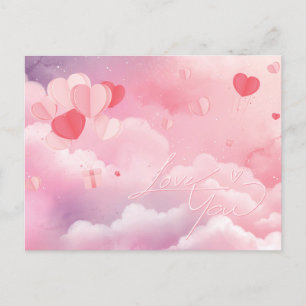 Liebe Valentines Zucker Wolken Urlaub Postkarte