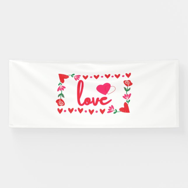 Liebe Valentinstag 4x10 Vinyl Banner (Horizontal)