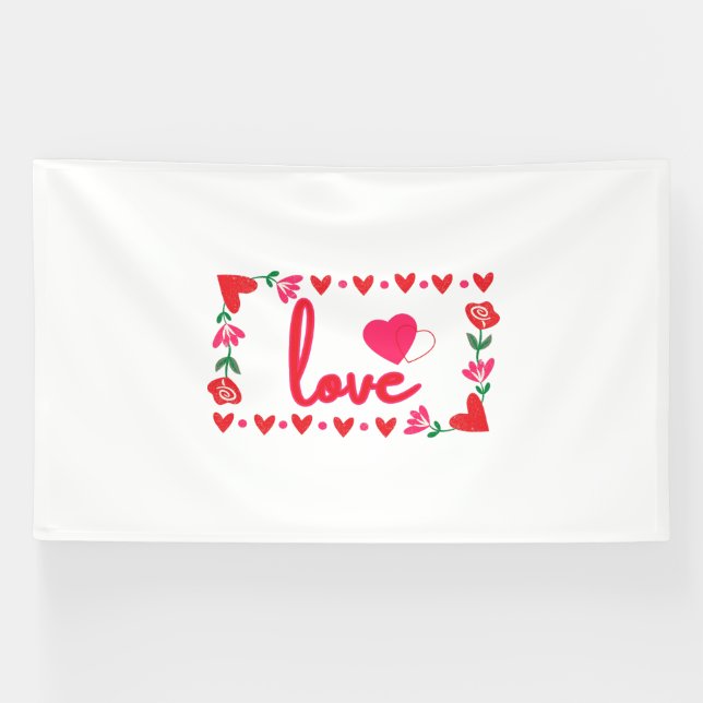 Liebe Valentinstag 6x10 Vinyl Banner (Horizontal)