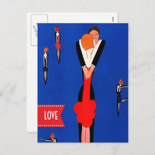 Liebe. Valentinstag Art Deco Design Postkarten