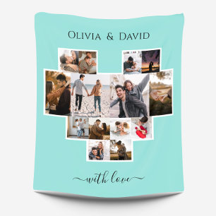 Liebe Valentinstag Foto Collage Fleece Blanket