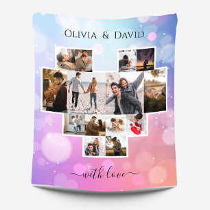 Liebe Valentinstag FotoCollage Fleecedecke