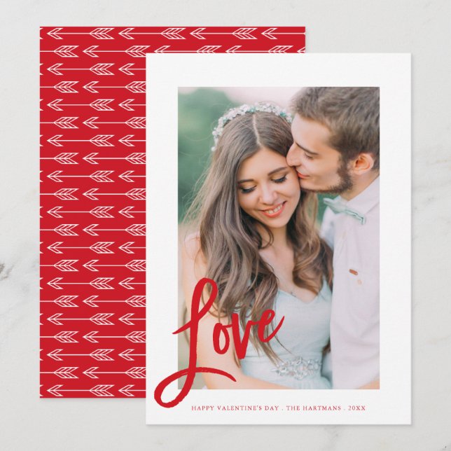 Liebe | Valentinstag Fotokarte Feiertagskarte (Vorne/Hinten)