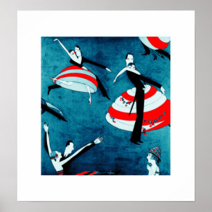 Liebe. Valentinstag Geschenk Art Deco Poster