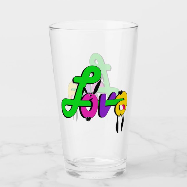 Liebe, Valentinstag Glas (Vorderseite)