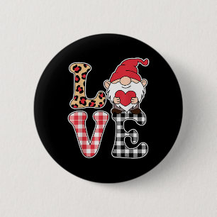 Liebe Valentinstag Gnomes Niedlich Red Hearts Gnom Button
