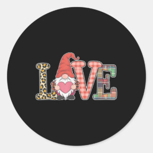 Liebe Valentinstag Gnomes Niedlich Red Hearts Gnom Runder Aufkleber