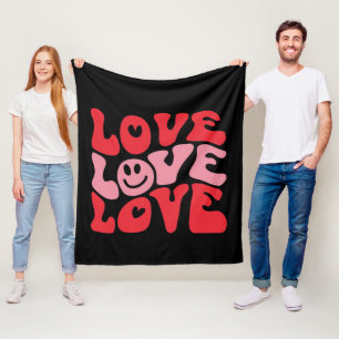 Liebe Valentinstag Groovy Lustiger Feiertag Fleecedecke