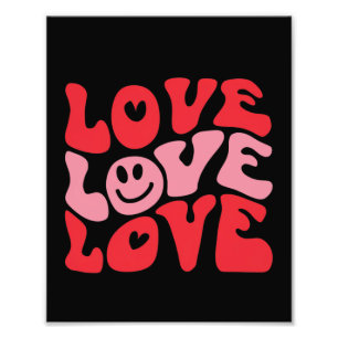 Liebe Valentinstag Groovy Lustiger Feiertag Fotodruck