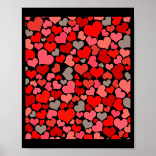 Liebe Valentinstag Herz Frauen Rosa Rose T-Shirt Poster