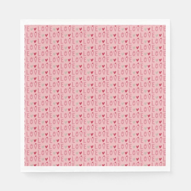 Liebe Valentinstag Herz Serviette (Vorderseite)