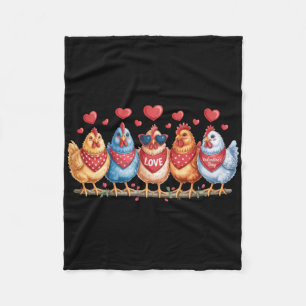 Liebe Valentinstag Hühner Geflügelliebhaber Römisc Fleecedecke