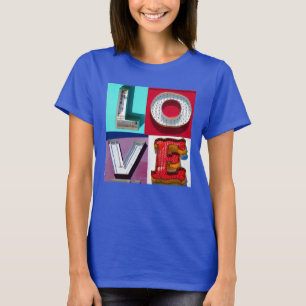 Liebe Valentinstag in Vintagen Schildbriefen T-Shirt