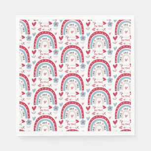 Liebe Valentinstag Rainbow Serviette