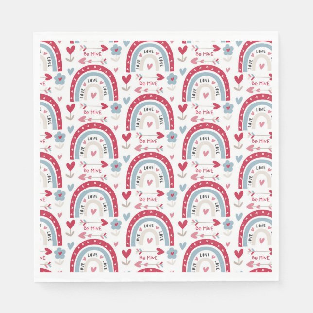 Liebe Valentinstag Rainbow Serviette (Vorderseite)