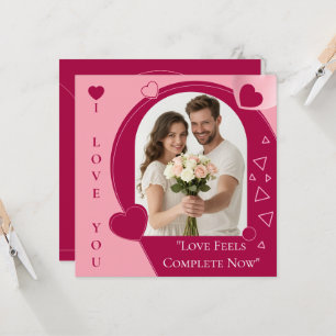 Liebe Valentinstag Rosa Benutzerdefinierte Grußkar Karte
