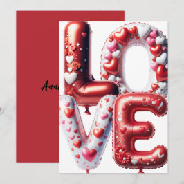 Liebe Valentinstag Rote Herzen Anpassbar Feiertagskarte