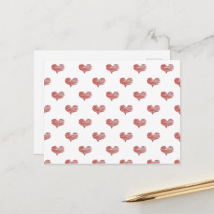 Liebe Valentinstag Rotes Herz Sketch Postkarte