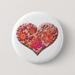 Liebe Valentinstag Rotes Herz Vektor Valentine Button