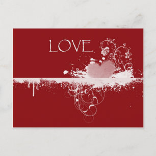 LIEBE Valentinstag Rotes Weißes Herz Geschenke Feiertagspostkarte
