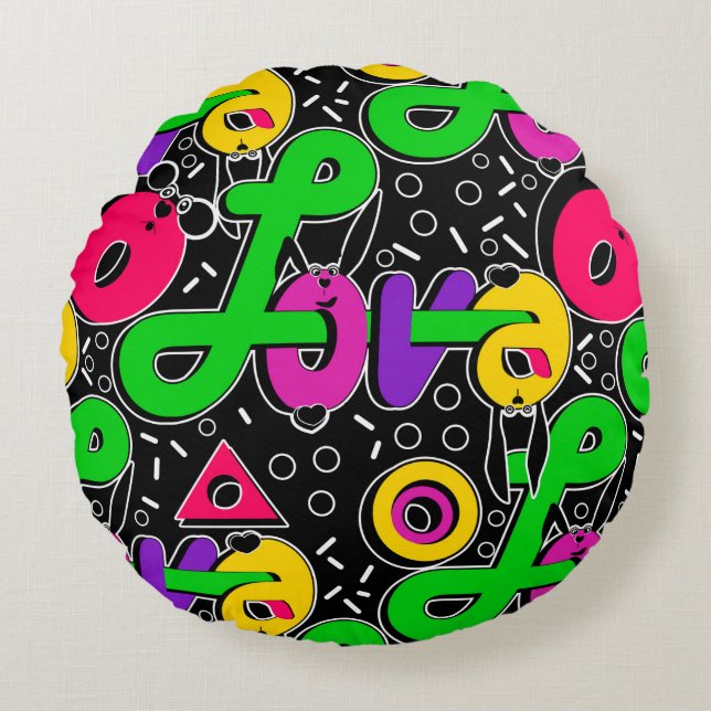 Liebe, Valentinstag Rundes Kissen (Vorderseite)