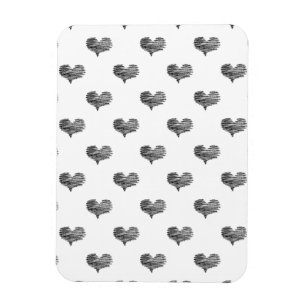 Liebe Valentinstag Schwarzes Herz Sketch Magnet