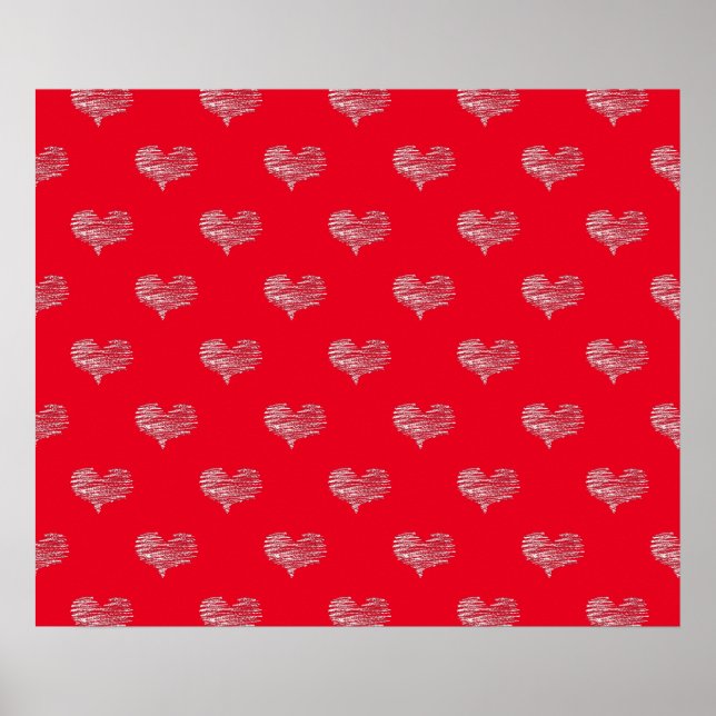 Liebe Valentinstag Weißherz Skizze Poster (Vorne)