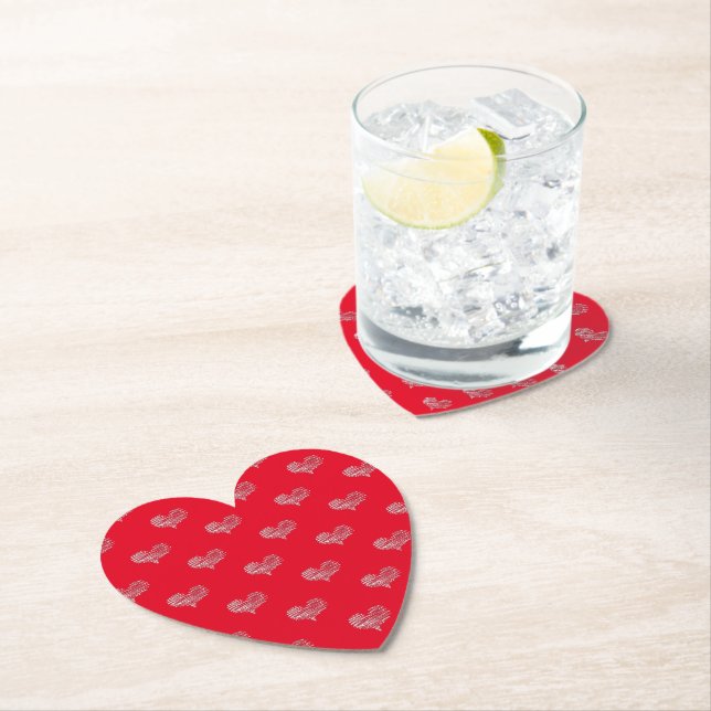 Liebe Valentinstag Weißherz Skizze Untersetzer (Vor Ort)