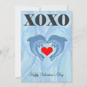 Liebe Valentinstag Xoxo dolphin Feiertagskarte