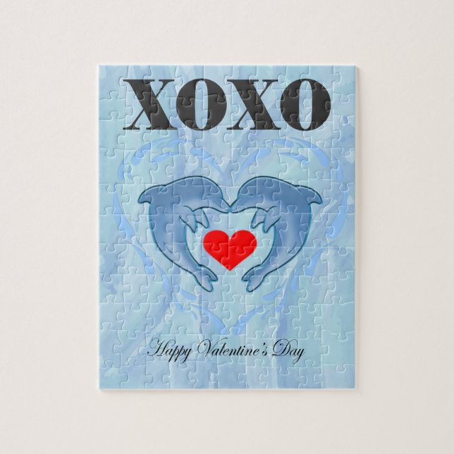 Liebe Valentinstag Xoxo dolphin Puzzle (Vertikal)