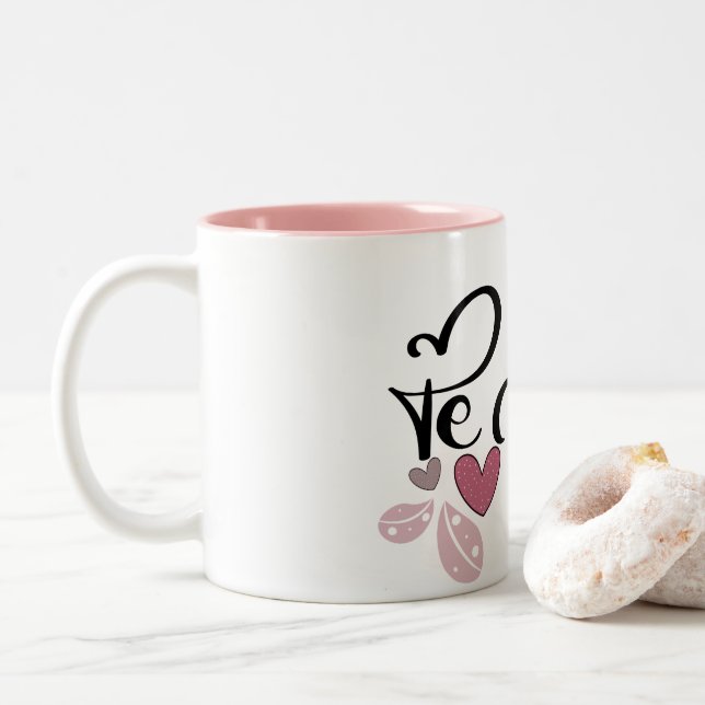 Liebe Valentinstag Zweifarbige Tasse (Mit Donut)