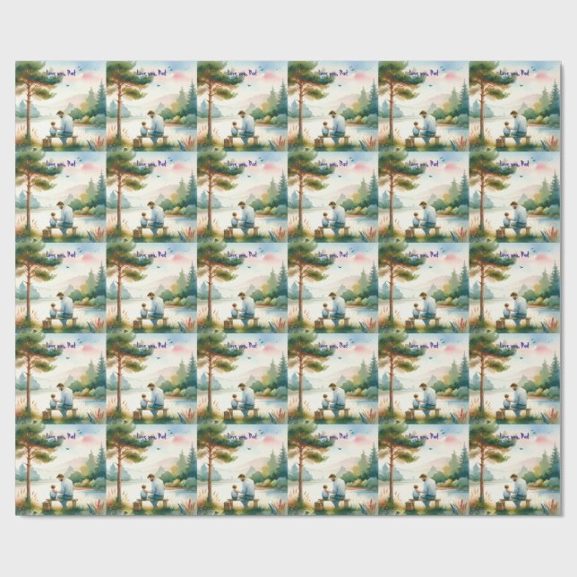 Liebe, Vater Geschenkpapier (Flach)