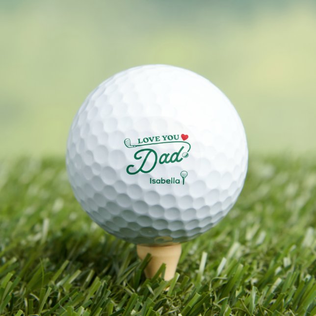 Liebe Vater Grüne Typografie Vatertag Golfball (Insitu T-Shirt)