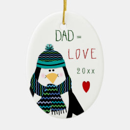 Liebe VATER Penguin-Weihnachtsgeschenk Keramikornament