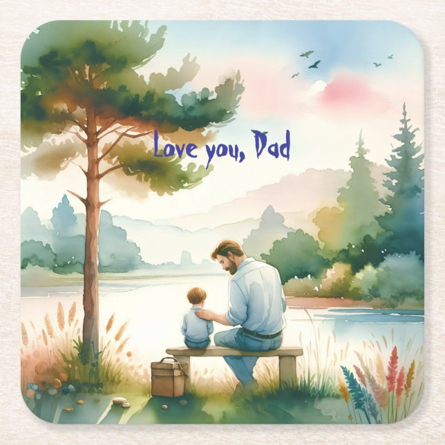 Liebe, Vater Rechteckiger Pappuntersetzer (Vorderseite)