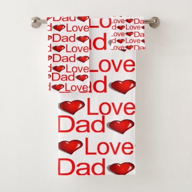 Liebe Vater Rotes Herz Badezimmer Handtuch Sets (Insitu)