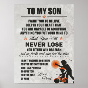 Liebe Vater, zu meinem Sohn, Vater Son Bike nie ve Poster